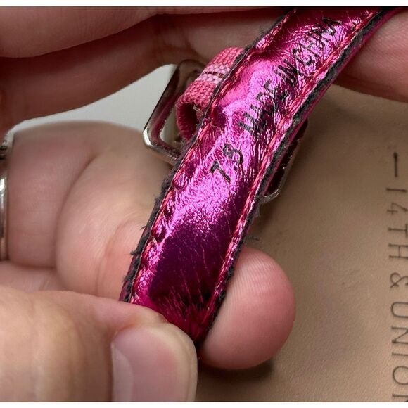 14th &‎ Union Sandals Womens Size 7.5 Finley Metallic Pink Studded Detail - Picture 7 of 8